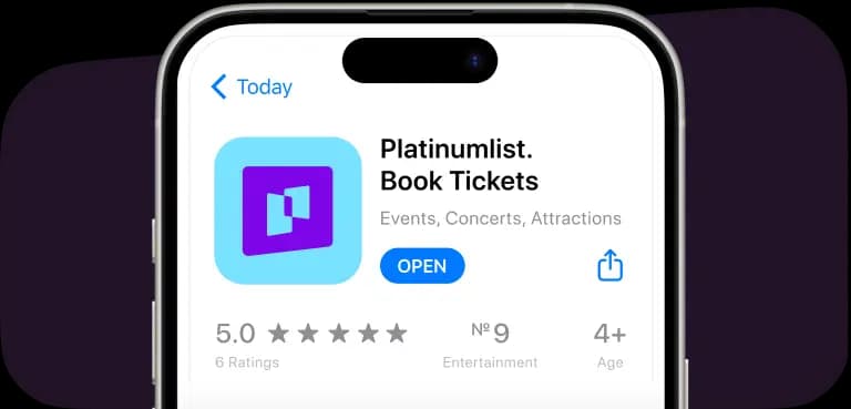 Platinumlist app in the App Store: rated 5.0, No. 9 in Entertainment